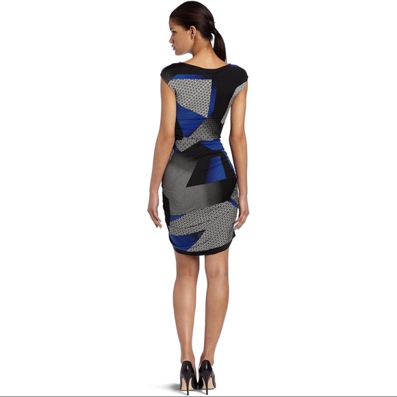 BCBGmaxazria Bodycon Dress || Blue Multi - Picture 2 of 6